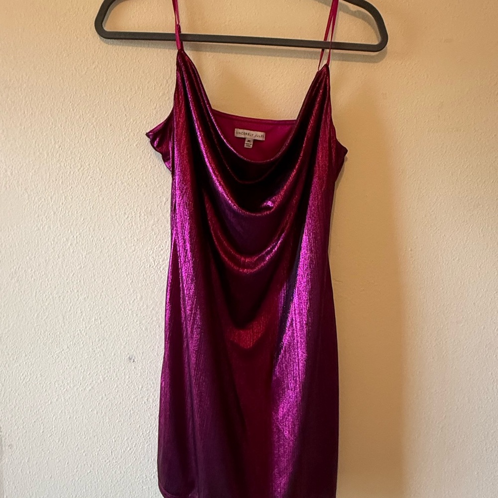 Shimmering Pink Slip Dress